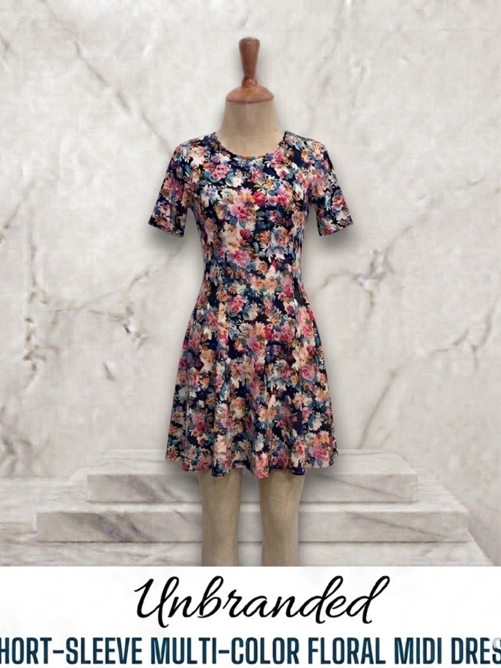 Floral Black Midi Dress